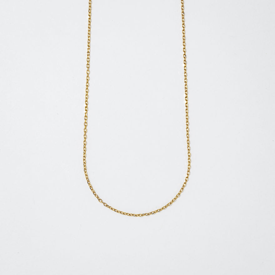 0.5mm Diamond Cut Cable Chain in 10K Yellow Gold (16