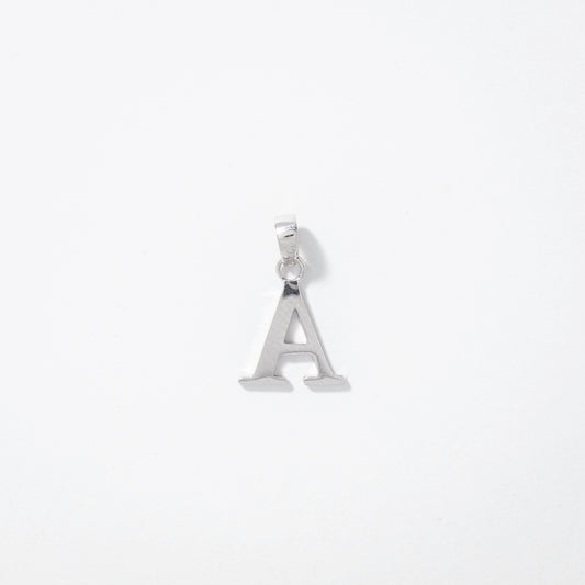 "A" Initial Pendant in 10K White Gold