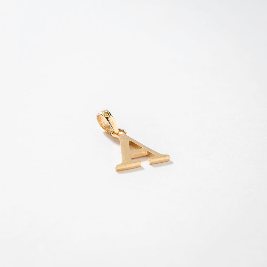 "A" Initial Pendant in 10K Yellow Gold