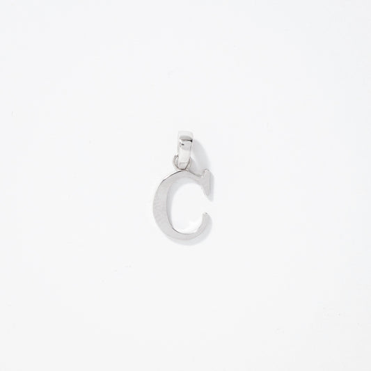 "C" Initial Pendant in 10K White Gold