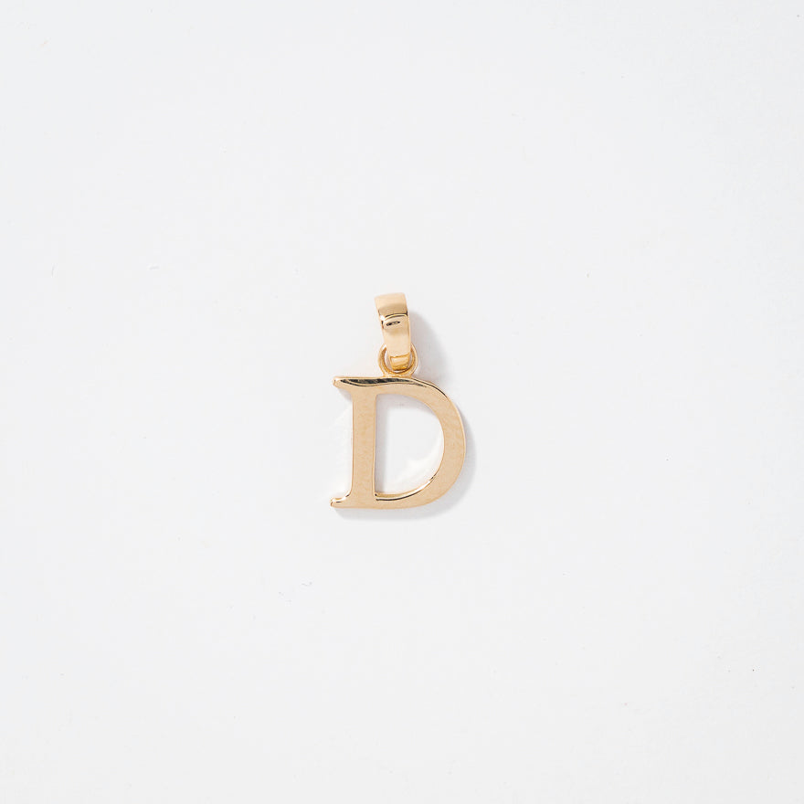 "D" Initial Pendant in 10K Yellow Gold