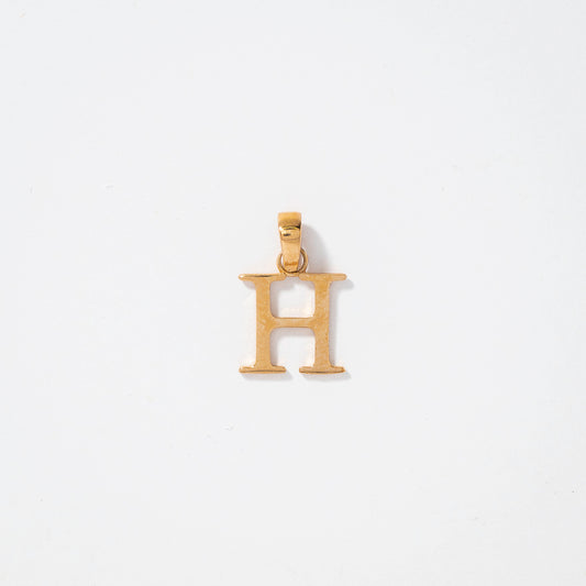 "H" Initial Pendant in 10K Yellow Gold