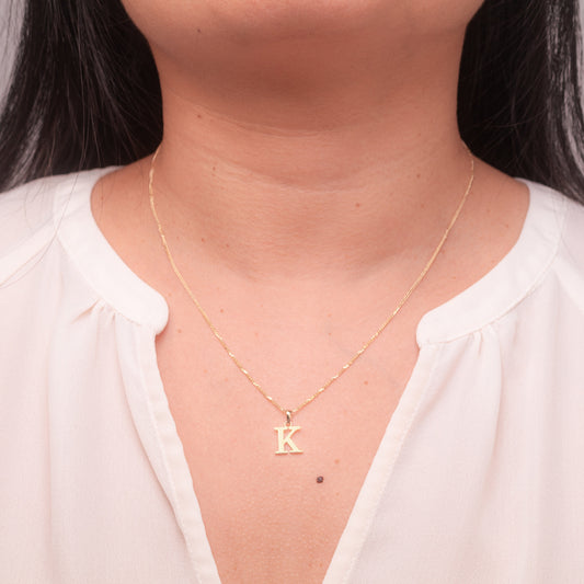 "K" Initial Pendant in 10K Yellow Gold