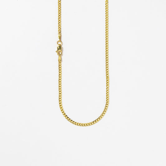 2mm Curb Chain in 10K Italian Yellow Gold (20")