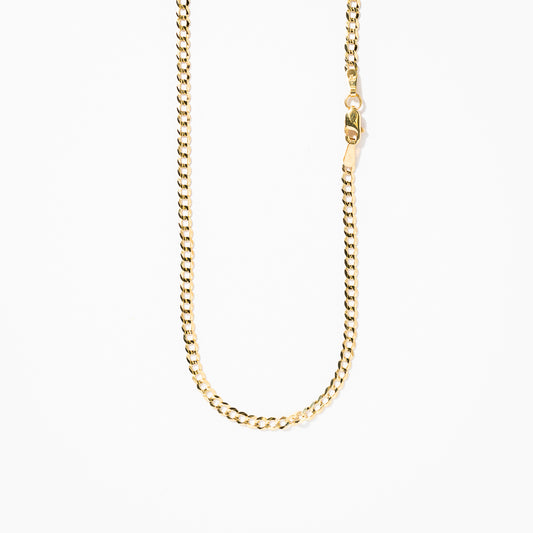 2.6mm Curb Chain in 10K Yellow Gold (20")