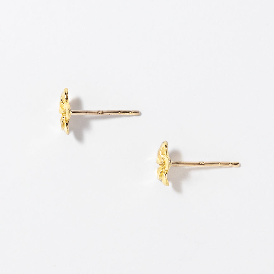 Flower Stud Earrings in 10K Yellow Gold