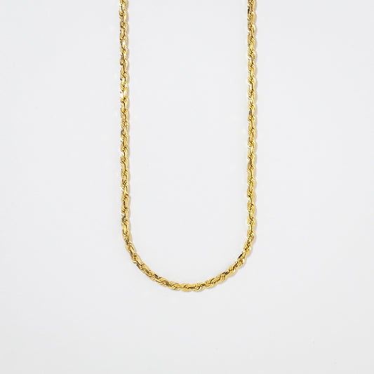 2mm Diamond Cut Rope Chain in 10K Yellow Gold (20")