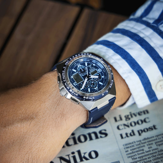 Citizen Eco-Drive Promaster Skyhawk A-T Blue Dial Leather Strap | JY8148-08L