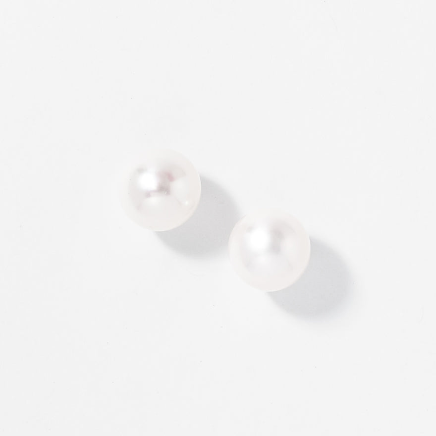 8.5-9mm Pearl Stud Earrings in 14K White Gold