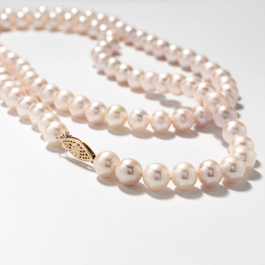 Pearl Strand Necklace in 14K Yellow Gold (30")