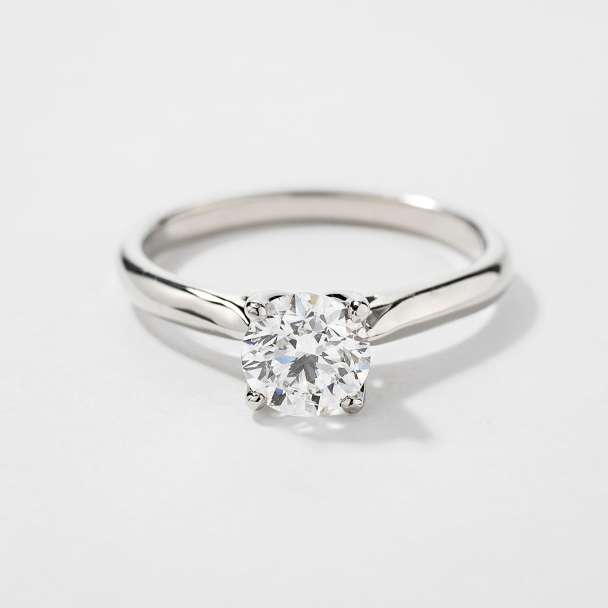 Diamond Solitaire Engagement Ring in 19K White Gold ct tw)