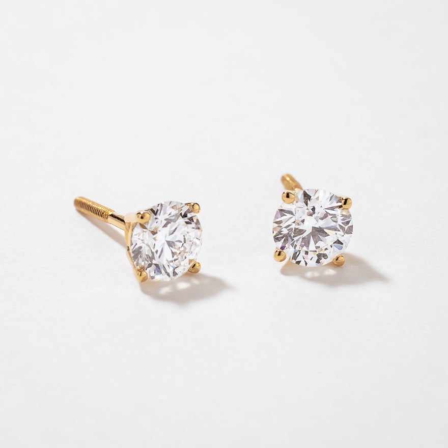 Lab Grown Diamond Stud Earrings in 14K Yellow Gold (1.00 ct tw)