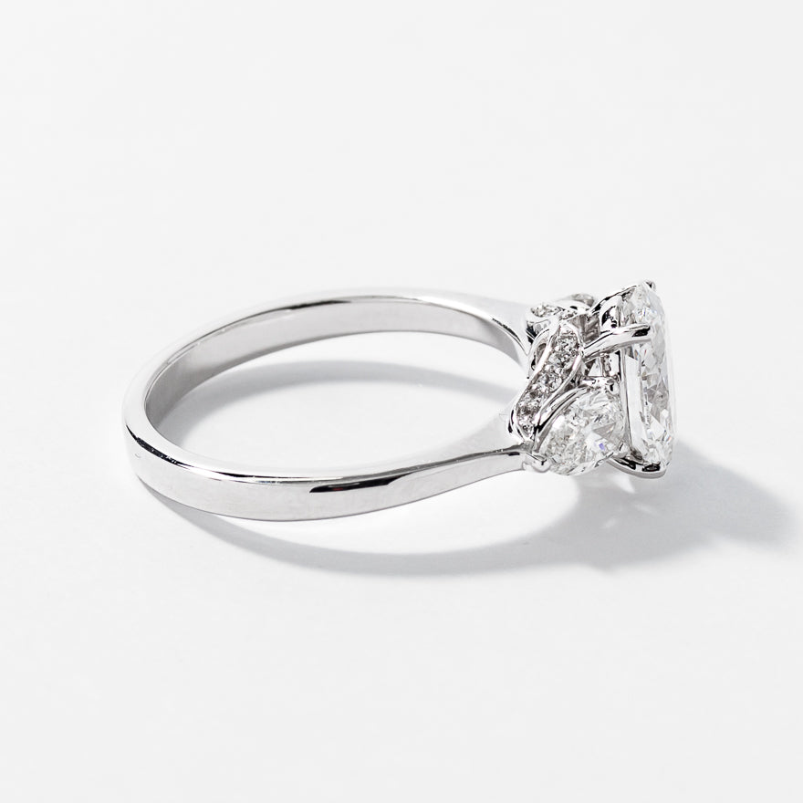 Lab Grown Oval Cut Diamond Engagement Ring in 14K White Gold (2.10 ct tw)