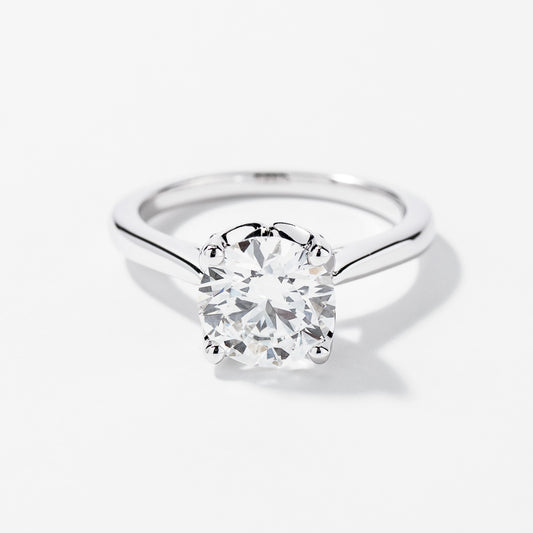 Lab Grown Round Cut Diamond Engagement Ring in 14K White Gold (2.48 ct tw)