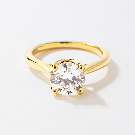 Lab Grown Round Cut Diamond Engagement Ring in 14K Yellow Gold (2.48 ct tw)