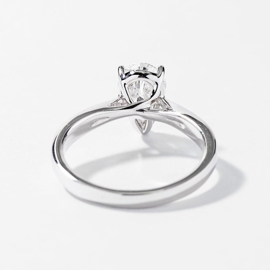 Pear Cut Lab Grown Diamond Engagement Ring in 14K White Gold  (1.50 ct tw)