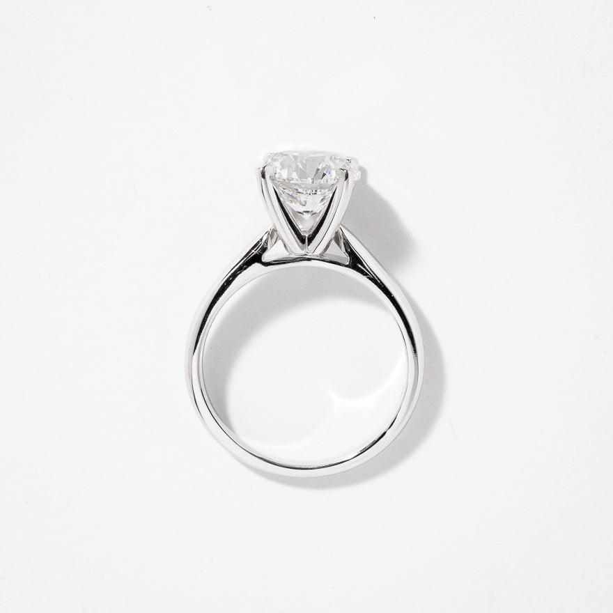 Lab Grown Round Cut Diamond Engagement Ring in 14K White Gold (3.00 ct tw)