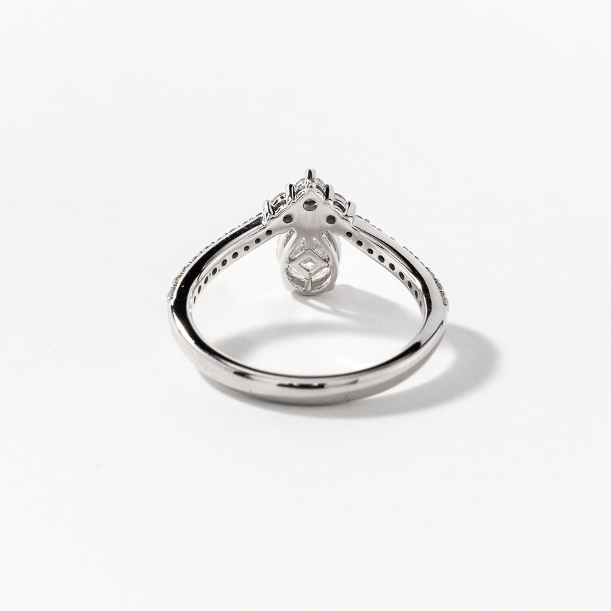 Lab Grown Pear Cut Diamond Engagement Ring in 14K White Gold (1.00 ct tw)