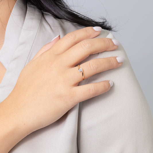 Solitaire Diamond Ring in 10K Yellow Gold (0.15ct tw)