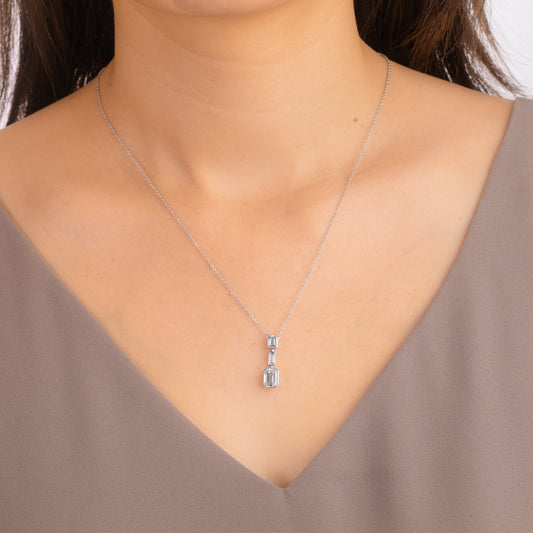 Lab Grown Diamond Necklace in 14K White Gold (1.50 ct tw)