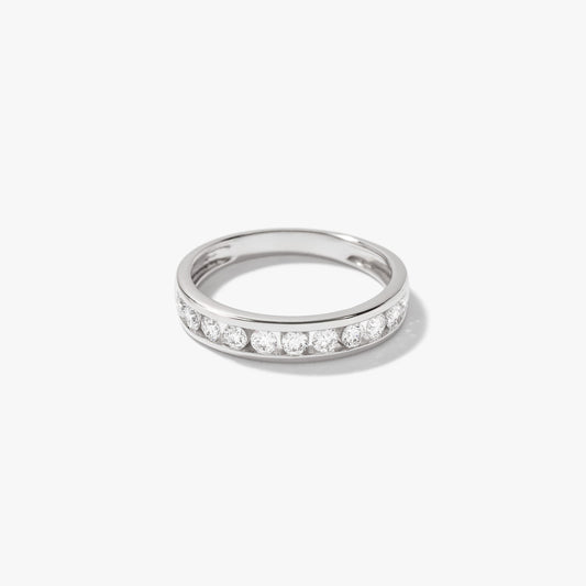Lab Grown Diamond Channel Set Anniversary Ring in 10K White Gold (0.50 ct tw)