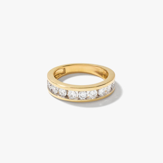 Lab Grown Diamond Channel Set Anniversary Ring in 10K Yellow Gold (1.00 ct tw)