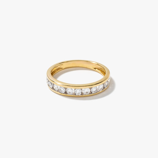 Lab Grown Diamond Channel Set Anniversary Ring in 10K Yellow Gold (0.50 ct tw)