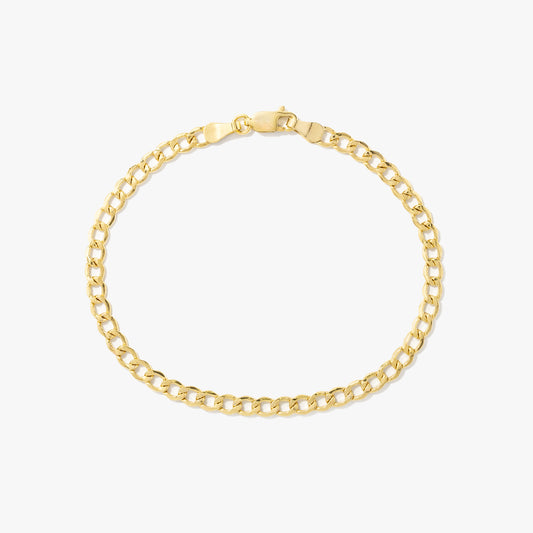 3.9mm Curb Bracelet in 10K Yellow Gold