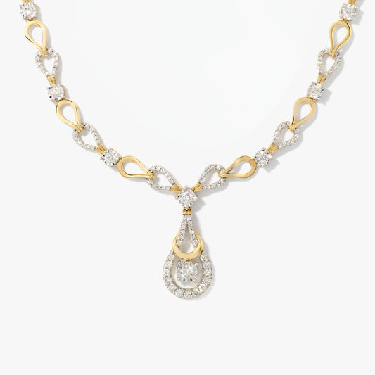 Diamond Drop Necklace in 10K Yellow Gold (2.39 ct tw)