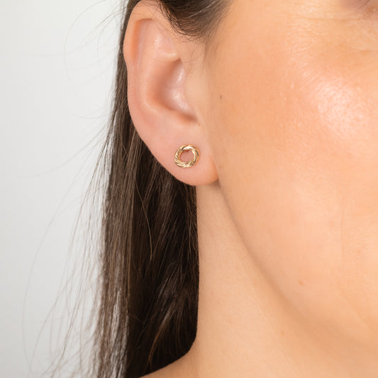 Twist Wreath Stud Earrings in 10K Yellow Gold