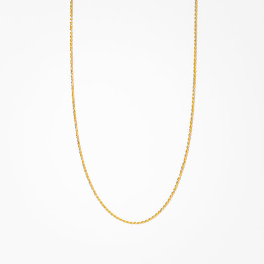1.1mm 10K Italian Yellow Gold Diamond Cut Rope Chain (16”)