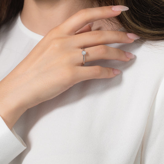 Canadian Diamond Solitaire Engagement Ring in 14K White Gold (0.50 ct tw)