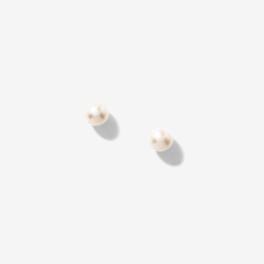 5-5.5mm Cultured Pearl Stud Earrings in 14K White Gold