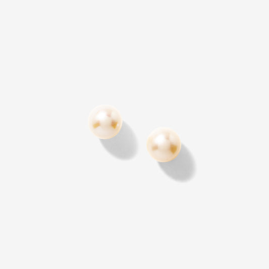 7-7.5mm Pearl Stud Earrings in 14K Yellow Gold
