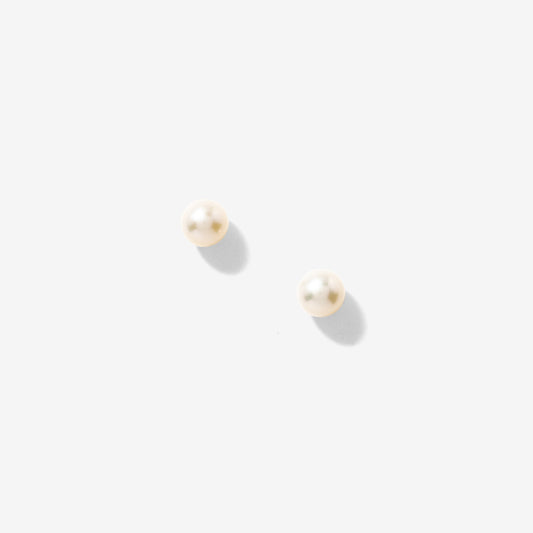 5-5.5mm Pearl Stud Earrings in 14K Yellow Gold