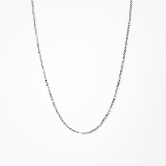 10K White Gold Diamond Cut Square 0.7mm Wheat Chain (20")