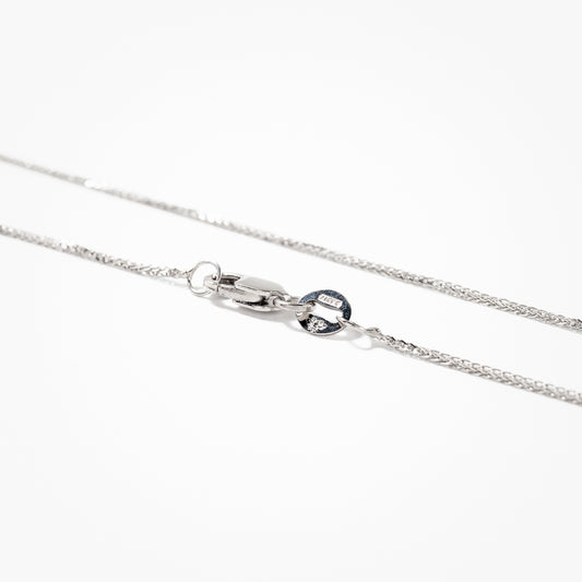 10K White Gold Diamond Cut Square 0.7mm Wheat Chain (18")