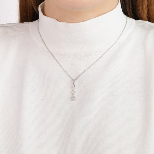 Lab Grown Diamond Necklace in 10K White Gold (1.50 ct tw)
