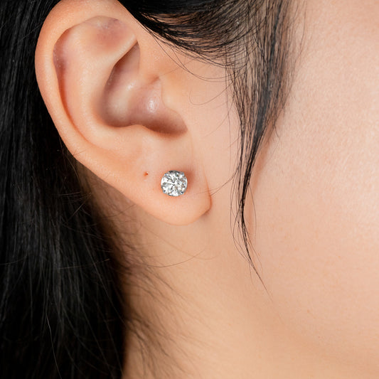 Lab Grown Diamond Stud Earrings in 14K White Gold (1.00 ct tw)