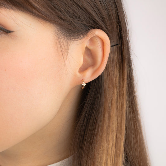 Cross Earrings in 10K Yellow Gold