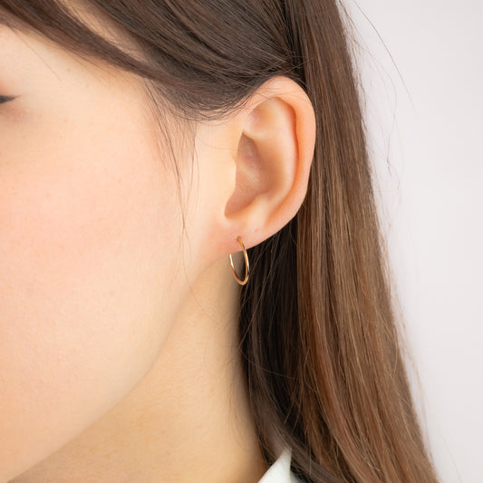 15mm Sleeper Earrings in 10K Yellow Gold