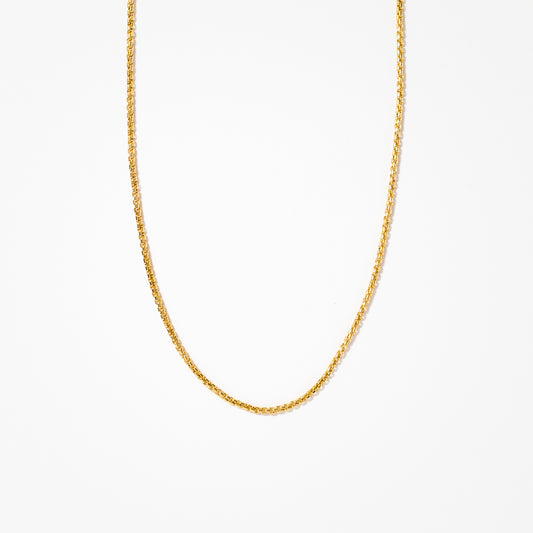 10K Yellow Gold 1.40 mm Diamond Cut Round Box Chain (22")