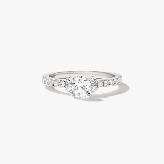 Lab Grown Round Cut Diamond Engagement Ring in 14K White Gold (0.83 ct tw)