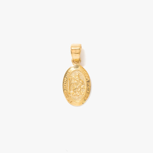 14K Yellow Gold Saint Christopher Medal Charm