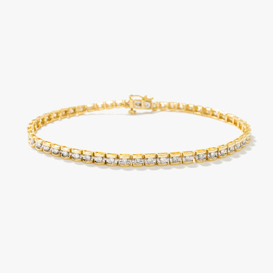 Diamond Tennis Bracelet in 10K Yellow and White Gold (1.00ct tw)