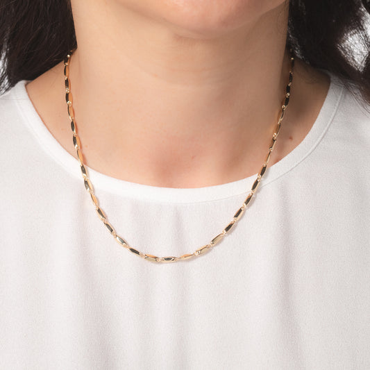 Oval Beveled Chain Necklace in 10K Yellow Gold (18.5")