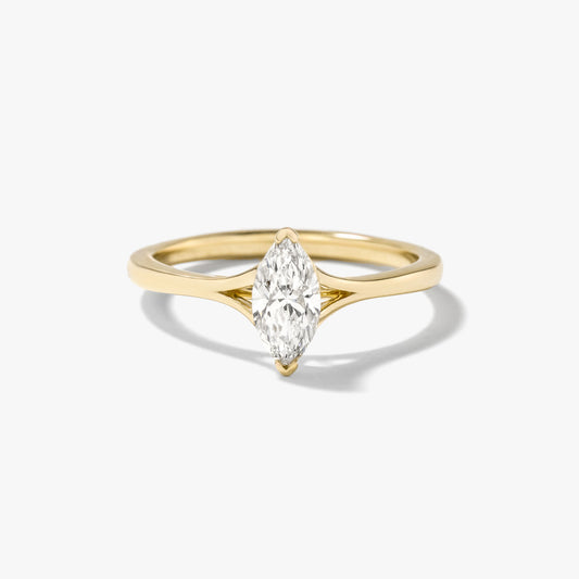 Marquise Lab Grown Diamond Ring in 10K Yellow Gold (0.50 ct tw)