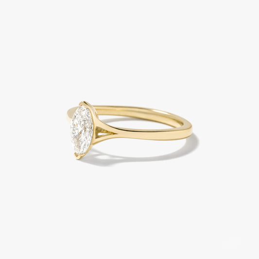 Marquise Lab Grown Diamond Ring in 10K Yellow Gold (0.50 ct tw)
