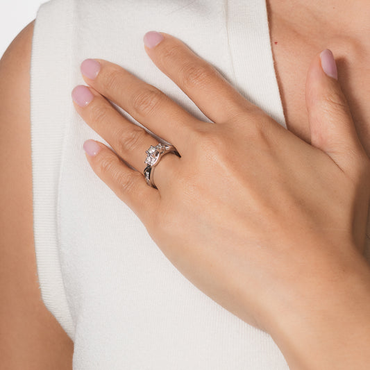 Diamond Mini Engagement Ring in 10K White Gold (0.50 ct tw)