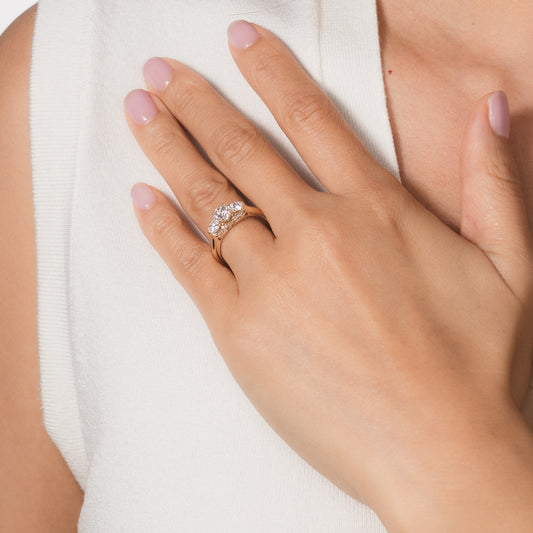 Three Stone Diamond Engagement Ring in 14K Yellow Gold (1.87 ct tw)